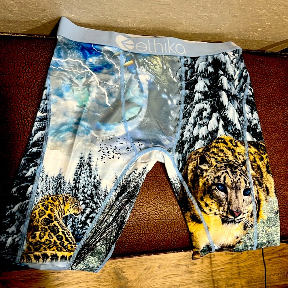 Ethika Brand New Leopard in the snow Boxer Brief Multicolored Underwear!